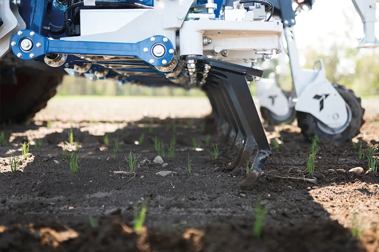VarioCHOP AI – zbliżenie sekcji pielących w rzędzie